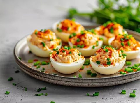 Фаршировані яйця зі смачною начинкою: найшвидший бюджетний рецепт за 15 хв